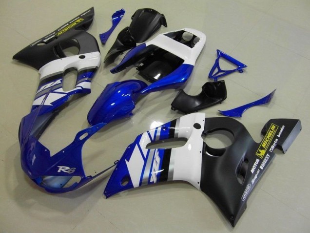 1998-2002 Blue White and Black Yamaha YZF R6 Fairings
