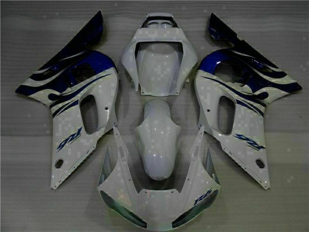 1998-2002 White Blue Yamaha YZF R6 Fairings