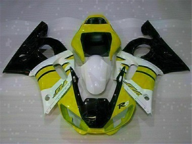 1998-2002 Yellow White Yamaha YZF R6 Fairings