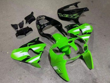 2000-2001 Green Glossy Black Kawasaki Ninja ZX9R Fairings