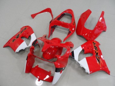 2000-2001 Red and White Kawasaki Ninja ZX9R Fairings