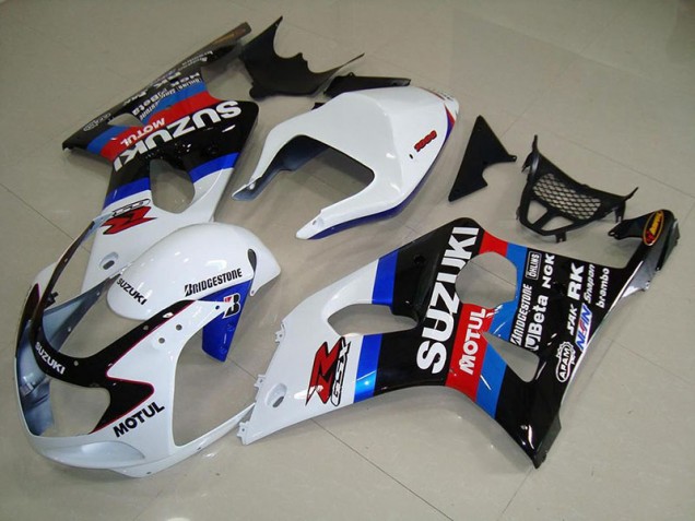 2000-2002 Black White Blue Suzuki GSXR 1000 Fairings 2000-2002 Black White Blue Suzuki GSXR 1000 Fairings