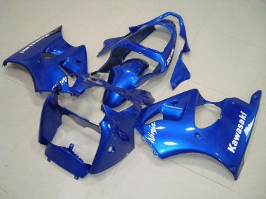 2000-2002 Blue with White Decals Kawasaki Ninja ZX6R Fairings