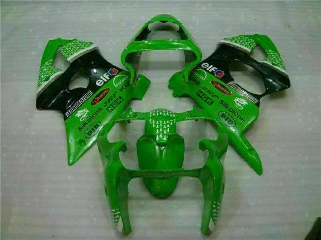 2000-2002 Green Black Kawasaki Ninja ZX6R Full Fairing Kit 2000-2002 Green Black Kawasaki Ninja ZX6R Full Fairing Kit