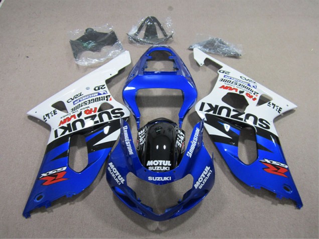2001-2003 Blue White Motul Suzuki GSXR600 Fairings 2001-2003 Blue White Motul Suzuki GSXR600 Fairings