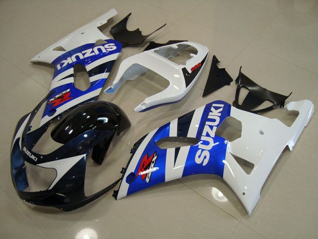 2001-2003 Blue White Suzuki GSXR750 Fairings 2001-2003 Blue White Suzuki GSXR750 Fairings