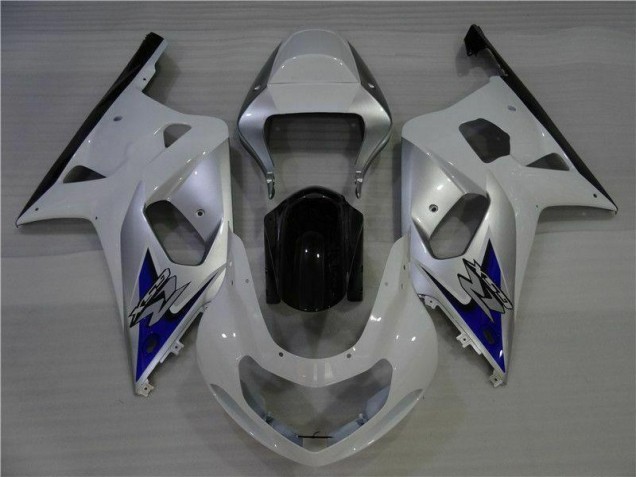 2001-2003 White Silver Suzuki GSXR 600/750 Fairings 2001-2003 White Silver Suzuki GSXR 600/750 Fairings