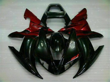 2002-2003 Black Red Yamaha YZF R1 Fairings