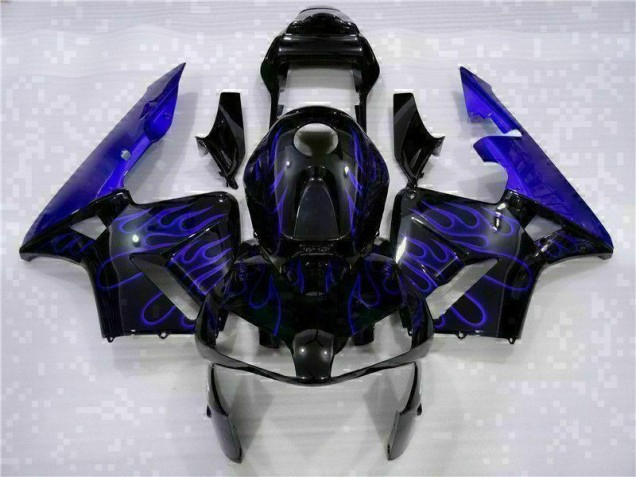 2003-2004 Black with Blue Flame Honda CBR600RR Fairings 2003-2004 Black with Blue Flame Honda CBR600RR Fairings
