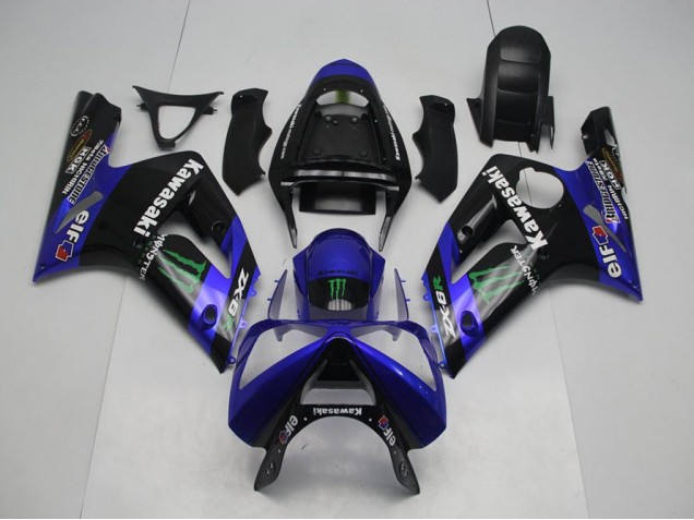 2003-2004 Blue Monster Kawasaki Ninja ZX6R Fairings 2003-2004 Blue Monster Kawasaki Ninja ZX6R Fairings