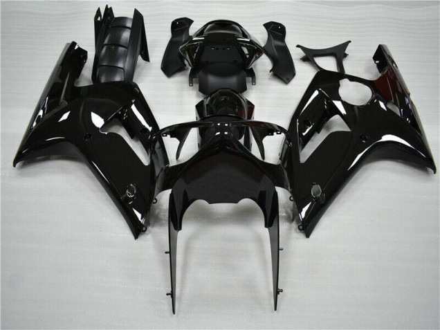 2003-2004 Glossy Black Kawasaki Ninja ZX6R Fairings 2003-2004 Glossy Black Kawasaki Ninja ZX6R Fairings