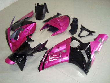 2003-2004 Pink Black Monster Kawasaki Ninja ZX6R Fairings