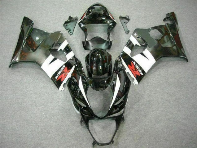 2003-2004 White Black Suzuki GSXR 1000 Fairing Kit & Bodywork 2003-2004 White Black Suzuki GSXR 1000 Fairing Kit & Bodywork