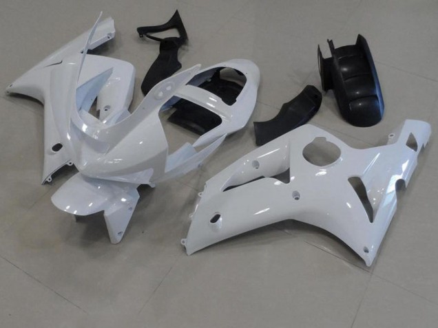2003-2004 White Kawasaki Ninja ZX6R Fairings 2003-2004 White Kawasaki Ninja ZX6R Fairings