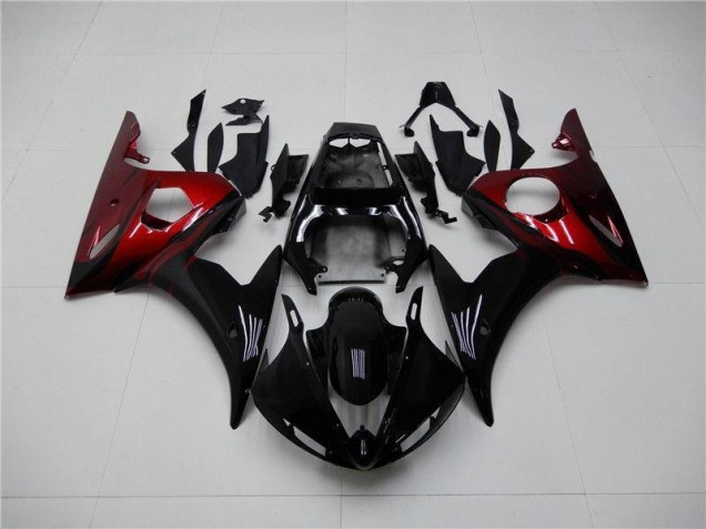 2003-2005 Black Red Yamaha YZF R6 Fairings 2003-2005 Black Red Yamaha YZF R6 Fairings