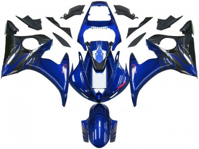 2003-2005 Blue Black Yamaha YZF R6 Fairings 2003-2005 Blue Black Yamaha YZF R6 Fairings