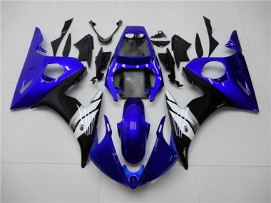 2003-2005 Blue White Black Yamaha YZF R6 Fairings