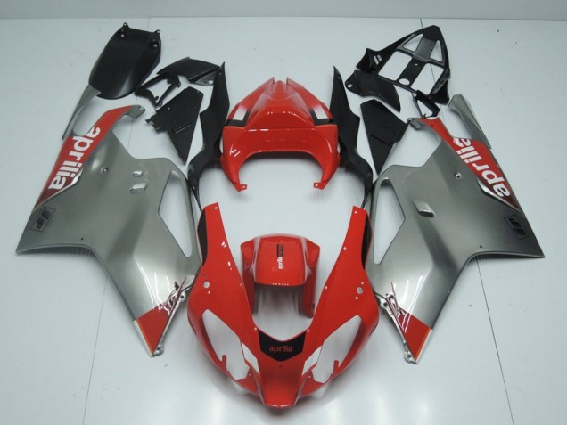 2003-2005 Silver and Red Aprilia RSV1000 Fairings