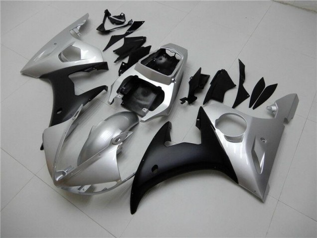 2003-2005 Silver Black Yamaha YZF R6 Fairings 2003-2005 Silver Black Yamaha YZF R6 Fairings