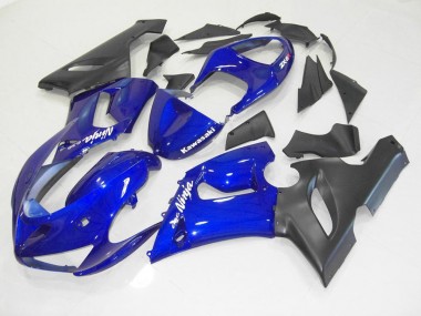 2005-2006 Blue Black Kawasaki Ninja ZX6R Fairings