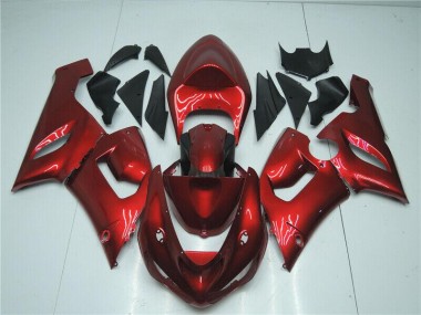 2005-2006 Candy Red Kawasaki Ninja ZX6R Fairings