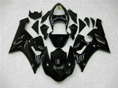 2005-2006 Glossy Black Kawasaki Ninja ZX6R Fairings