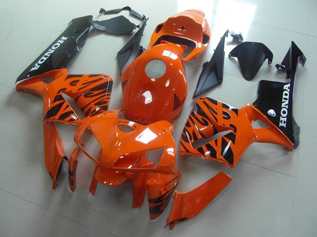 2005-2006 Orange Black Flame Honda CBR600RR Fairings 2005-2006 Orange Black Flame Honda CBR600RR Fairings
