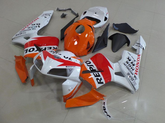2005-2006 Orange White Repsol Honda CBR600RR Fairings 2005-2006 Orange White Repsol Honda CBR600RR Fairings