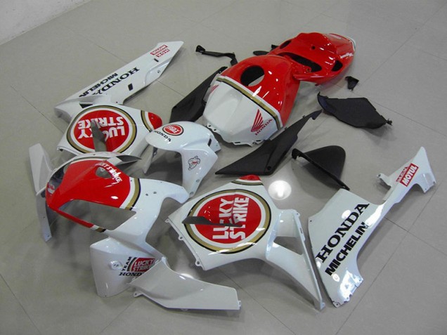 2005-2006 Pearl White Lucky Strike Honda CBR600RR Fairings 2005-2006 Pearl White Lucky Strike Honda CBR600RR Fairings