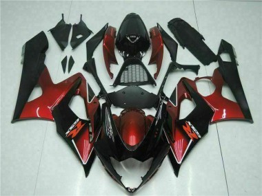 2005-2006 Red Black Suzuki GSXR 1000 Plastics Fairing Kits