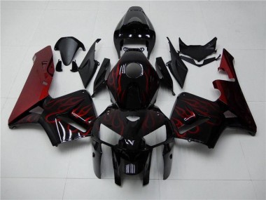 2005-2006 Red Flame Black Honda CBR600RR Fairings