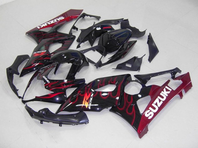 2005-2006 Red Flame Suzuki GSXR 1000 Fairings 2005-2006 Red Flame Suzuki GSXR 1000 Fairings