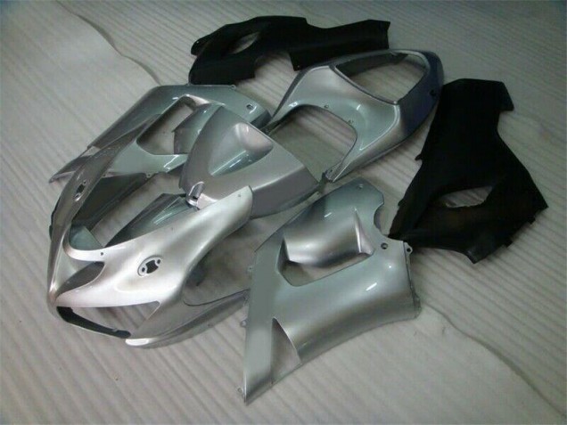 2005-2006 Silver Black Kawasaki Ninja ZX6R Fairings 2005-2006 Silver Black Kawasaki Ninja ZX6R Fairings