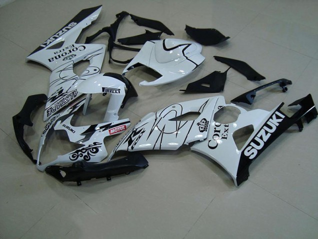 2005-2006 White Corona Suzuki GSXR 1000 Fairings 2005-2006 White Corona Suzuki GSXR 1000 Fairings