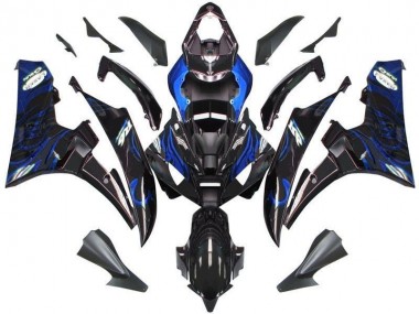 2006-2007 Black Blue Flame Yamaha YZF R6 Fairings