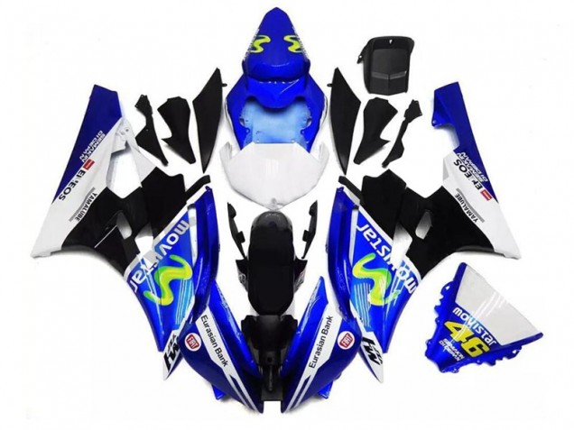 2006-2007 Blue Black White Yamaha YZF R6 Fairings