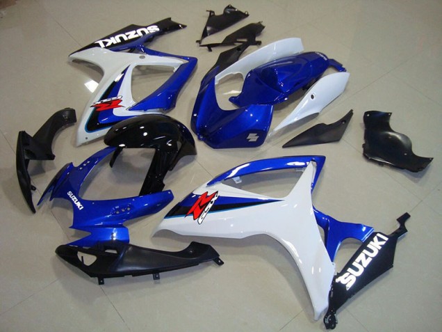 2006-2007 Blue White Black Suzuki GSXR750 Fairings 2006-2007 Blue White Black Suzuki GSXR750 Fairings