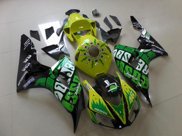 2006-2007 Green Yellow Rossi Honda CBR1000RR Fairings 2006-2007 Green Yellow Rossi Honda CBR1000RR Fairings