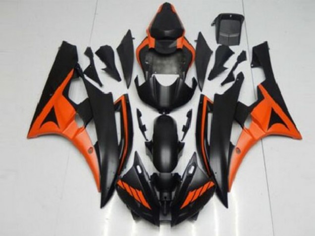 2006-2007 Orange Black Yamaha YZF R6 Fairings 2006-2007 Orange Black Yamaha YZF R6 Fairings