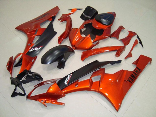 2006-2007 Orange Matte Black Yamaha YZF R6 Fairings 2006-2007 Orange Matte Black Yamaha YZF R6 Fairings