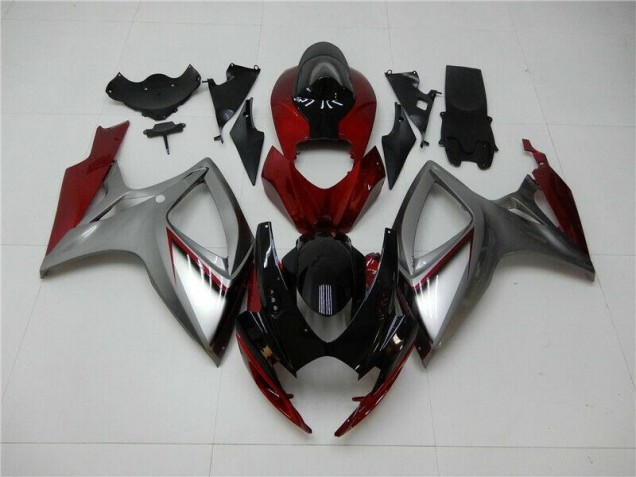 2006-2007 Red Silver Suzuki GSXR 600/750 Fairings 2006-2007 Red Silver Suzuki GSXR 600/750 Fairings