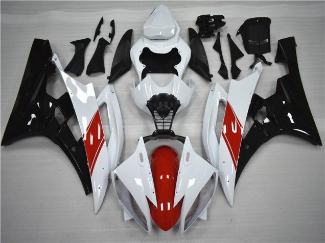 2006-2007 Red White Black Yamaha YZF R6 Fairings 2006-2007 Red White Black Yamaha YZF R6 Fairings
