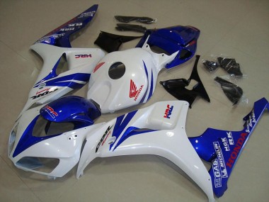 2006-2007 White and Blue Honda CBR1000RR Fairings