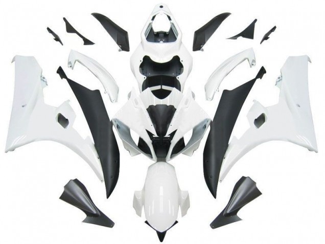 2006-2007 White Black Yamaha YZF R6 Full Fairing Kit 2006-2007 White Black Yamaha YZF R6 Full Fairing Kit
