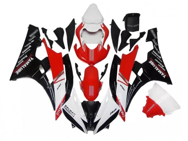 2006-2007 White Red Black Yamaha YZF R6 Fairings & Bodywork 2006-2007 White Red Black Yamaha YZF R6 Fairings & Bodywork