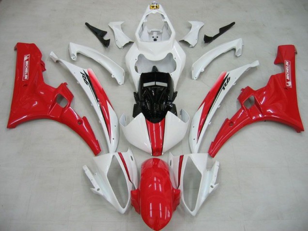 2006-2007 White Red Michelin Yamaha YZF R6 Fairings