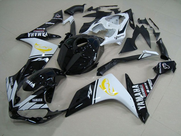 2007-2008 Black White Dolphin Yamaha YZF R1 Fairings