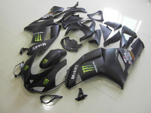 2007-2008 Matte Black Monster Kawasaki Ninja ZX6R Fairings 2007-2008 Matte Black Monster Kawasaki Ninja ZX6R Fairings