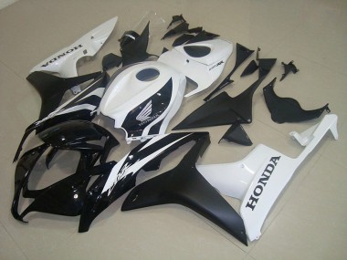 2007-2008 Matte Black White Honda CBR600RR Fairings
