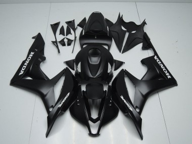 2007-2008 Matte Black with White Sticker Honda CBR600RR Fairings